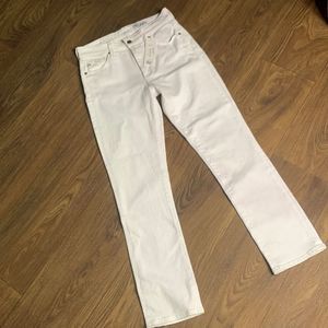 AG jeans white Mari crop high-rise straight leg